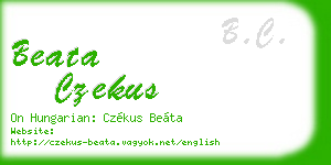 beata czekus business card